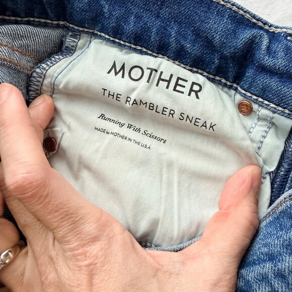 Mother Denim High-Waisted Straight-Leg Jeans sz 27 The Rambler Sneak - Picture 8 of 12